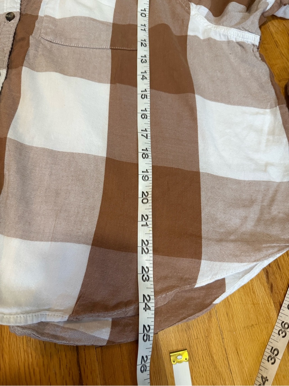 SO Brown and White Oversized Check Button-Down Shirt - Picture 6 of 6